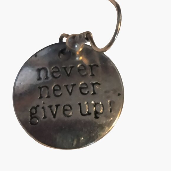 Karma Earring  never give up Inspiration Romance Motivation Valentine - Picture 3 of 6
